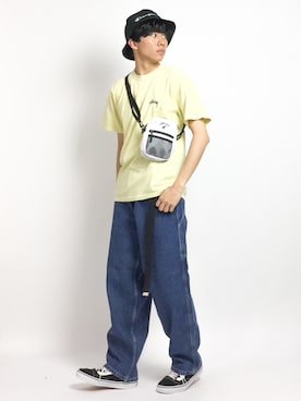 「KANGOL（カンゴール）のアイテム（バッグ）」を使った、Ryoさん（メンズ・173cm）の春コーディネート