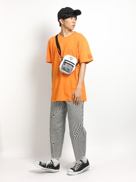 「KANGOL（カンゴール）のアイテム（バッグ）」を使った、Ryoさん（メンズ・173cm）の春コーディネート