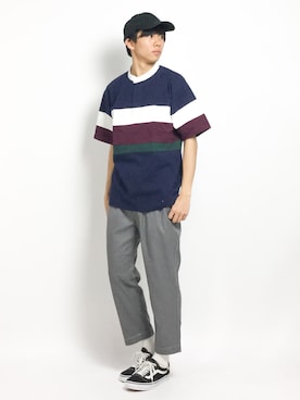 「GLOBAL WORK（グローバルワーク）のアイテム（ポロシャツ）」を使った、Ryoさん（メンズ・173cm）の春コーディネート