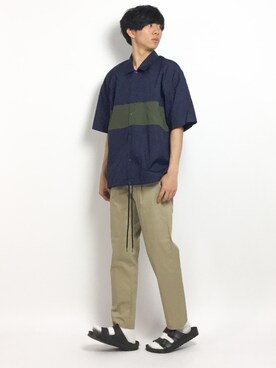 「MONKEY TIME（モンキータイム）のアイテム（トップス）」を使った、Ryoさん（メンズ・173cm）の春コーディネート
