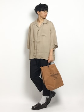 「unrelaxing（アンリラクシング）のアイテム」を使った、Ryoさん（メンズ・173cm）の夏コーディネート