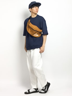 「FACTOTUM（ファクトタム）のアイテム（スウェット）」を使った、Ryoさん（メンズ・173cm）の夏コーディネート