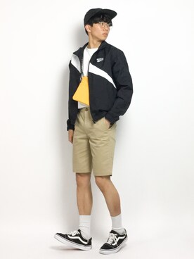 「Reebok（リーボック）のアイテム（ナイロンジャケット）」を使った、Ryoさん（メンズ・173cm）の夏コーディネート