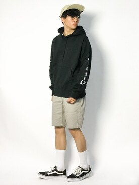 「LONELY/論理（ロンリー）のアイテム（トップス）」を使った、Ryoさん（メンズ・173cm）の夏コーディネート