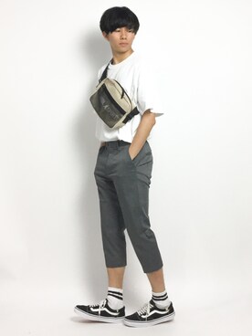 「KANGOL（カンゴール）のアイテム（バッグ）」を使った、Ryoさん（メンズ・173cm）の夏コーディネート