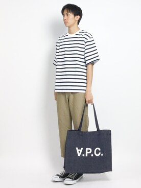 「A.P.C.（アーペーセー）のアイテム（バッグ）」を使った、Ryoさん（メンズ・173cm）の夏コーディネート