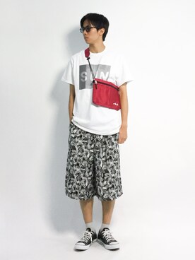 「FILA（フィラ）のアイテム（バッグ）」を使った、Ryoさん（メンズ・173cm）の夏コーディネート