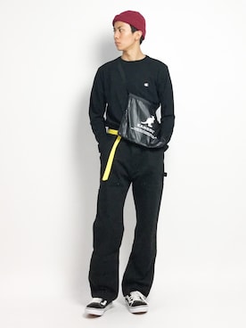 「KANGOL（カンゴール）のアイテム（バッグ）」を使った、Ryoさん（メンズ・173cm）の夏コーディネート