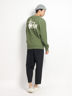 「STUSSY（ステューシー）のアイテム（スウェット）」を使った、Ryoさん（メンズ・173cm）の夏コーディネート