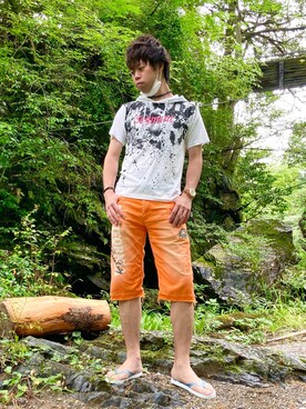 「Doublefocus（ダブルフォーカス）のアイテム（パンツ）」を使った、SHINSUKEさん（メンズ・179cm）の夏コーディネート