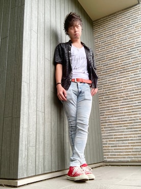 「semantic design（セマンティックデザイン）のアイテム（デニムパンツ）」を使った、SHINSUKEさん（メンズ・179cm）の秋コーディネート