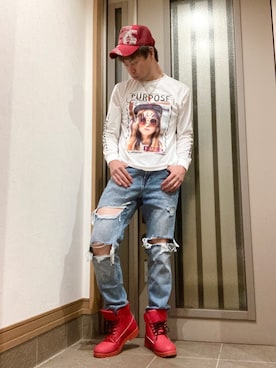 「Doublefocus（ダブルフォーカス）のアイテム（帽子）」を使った、SHINSUKEさん（メンズ・179cm）の秋コーディネート