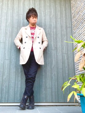 「semantic design（セマンティックデザイン）のアイテム（デニムパンツ）」を使った、SHINSUKEさん（メンズ・179cm）の秋コーディネート