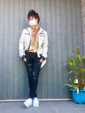 「Avail（アベイル）のアイテム（ライダースジャケット）」を使った、SHINSUKEさん（メンズ・179cm）の冬コーディネート