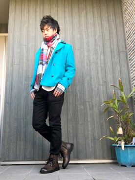 「semantic design（セマンティックデザイン）のアイテム（パンツ）」を使った、SHINSUKEさん（メンズ・179cm）の冬コーディネート