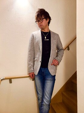 「semantic design（セマンティックデザイン）のアイテム（ジャケット/アウター）」を使った、SHINSUKEさん（メンズ・179cm）の春コーディネート