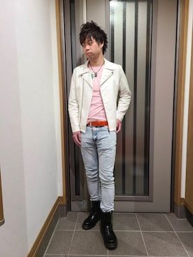「semantic design（セマンティックデザイン）のアイテム（パンツ）」を使った、SHINSUKEさん（メンズ・179cm）の春コーディネート