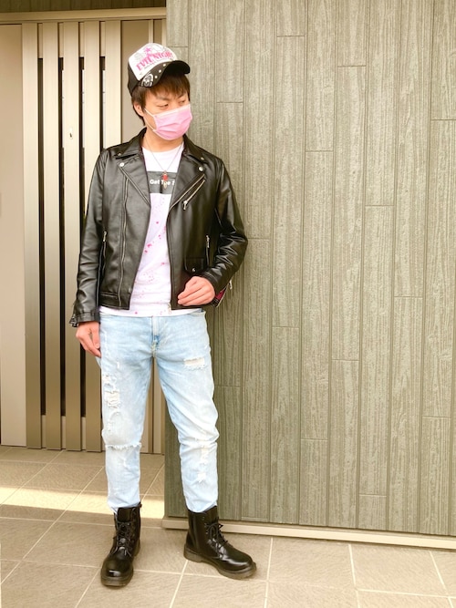 しまむら シマムラ のライダースジャケットを使ったメンズ人気ファッションコーディネート Sciaky