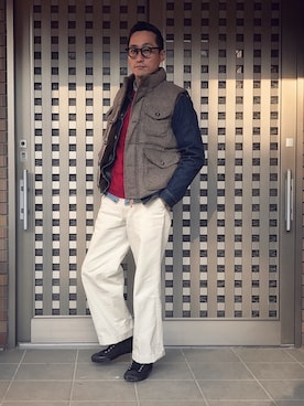 「501（ゴーマルイチ）のアイテム」を使った、Leeさん（メンズ・174cm）の冬コーディネート