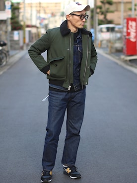 「CAMBER（キャンバー）のアイテム」を使った、Leeさん（メンズ・174cm）の冬コーディネート