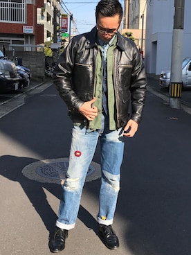 「CROWDED CLOSET（クラウデッドクローゼット）のアイテム」を使った、Leeさん（メンズ・174cm）の冬コーディネート