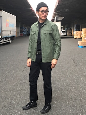 「H&M（エイチ・アンド・エム）のアイテム（スラックス）」を使った、Leeさん（メンズ・174cm）の冬コーディネート