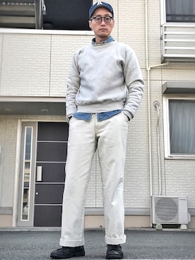 「501（ゴーマルイチ）のアイテム」を使った、Leeさん（メンズ・174cm）の冬コーディネート