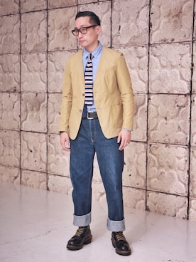 「ワークパンツ」｜Leeさん（メンズ・174cm）の冬コーディネート