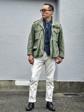 「ドラフトリーバイス」｜「アイテム（ミリタリージャケット）」を使った、Leeさん（メンズ・174cm）の冬コーディネート