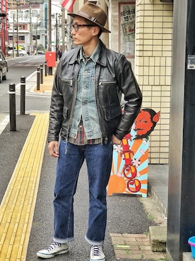 「ドラフトリーバイス」｜Leeさん（メンズ・174cm）の冬コーディネート