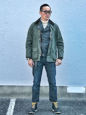 「URBAN RESEARCH（アーバンリサーチ）のアイテム（ブーツ）」を使った、Leeさん（メンズ・174cm）の冬コーディネート