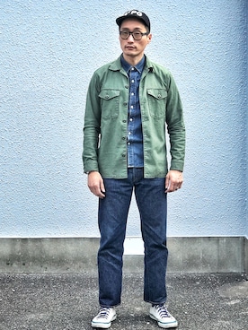 「Levi's」｜「アイテム（キャップ）」を使った、Leeさん（メンズ・174cm）の春コーディネート