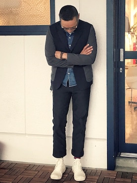 「リーバイス」｜Leeさん（メンズ・174cm）の春コーディネート