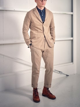 「audrey and john wad（オードリーアンドジョンワッド）のアイテム」を使った、Leeさん（メンズ・174cm）の春コーディネート