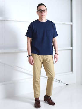 「audrey and john wad（オードリーアンドジョンワッド）のアイテム」を使った、Leeさん（メンズ・174cm）の春コーディネート