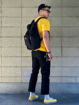 「EBBETS FIELD FLANNELS（エベッツフィールドフランネルズ）のアイテム」を使った、Leeさん（メンズ・174cm）の春コーディネート