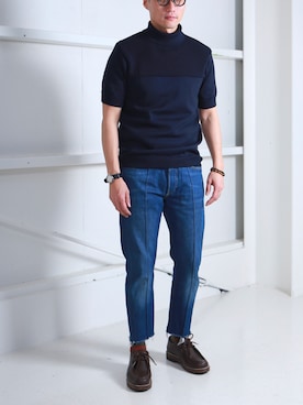 「audrey and john wad（オードリーアンドジョンワッド）のアイテム」を使った、Leeさん（メンズ・174cm）の春コーディネート