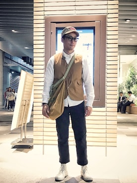 「IL BISONTE（イルビゾンテ）のアイテム（財布/小物）」を使った、Leeさん（メンズ・174cm）の春コーディネート