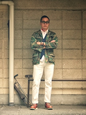 「501（ゴーマルイチ）のアイテム」を使った、Leeさん（メンズ・174cm）の春コーディネート