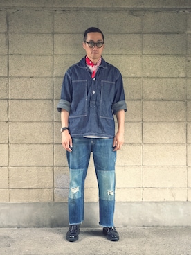 「Big John（ビッグジョン）のアイテム」を使った、Leeさん（メンズ・174cm）の春コーディネート