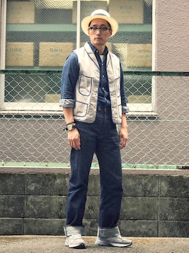 「FREAK'S STORE（フリークスストア）のアイテム（シューズ）」を使った、Leeさん（メンズ・174cm）の夏コーディネート
