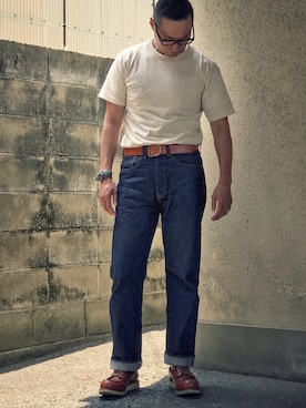 「JINS（ジンズ）のアイテム」を使った、Leeさん（メンズ・174cm）の夏コーディネート