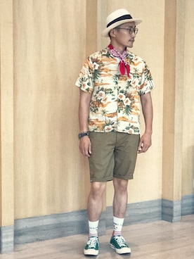 「aloha」｜Leeさん（メンズ・174cm）の夏コーディネート