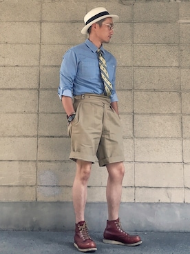 「レッドウィング」｜Leeさん（メンズ・174cm）の夏コーディネート
