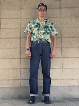 「Levi's」｜「アイテム（キャップ）」を使った、Leeさん（メンズ・174cm）の夏コーディネート