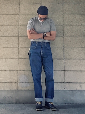 「URBAN RESEARCH（アーバンリサーチ）のアイテム（ブーツ）」を使った、Leeさん（メンズ・174cm）の夏コーディネート