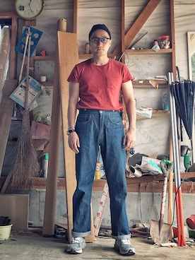 「FREAK'S STORE（フリークスストア）のアイテム（シューズ）」を使った、Leeさん（メンズ・174cm）の夏コーディネート