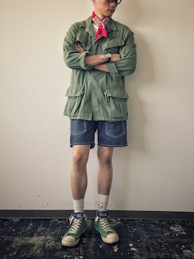 「短パン」｜Leeさん（メンズ・174cm）の夏コーディネート