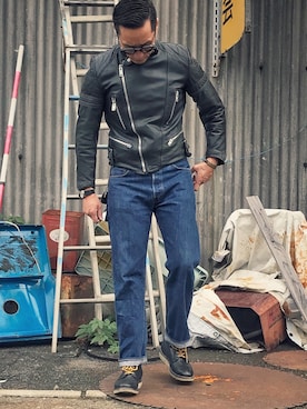 「URBAN RESEARCH（アーバンリサーチ）のアイテム（ブーツ）」を使った、Leeさん（メンズ・174cm）の秋コーディネート