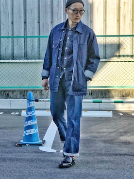 「501（ゴーマルイチ）のアイテム」を使った、Leeさん（メンズ・174cm）の秋コーディネート